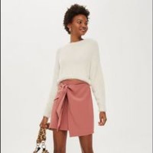 NWT Topshop Tie Front Pelmet Skirt in Blush